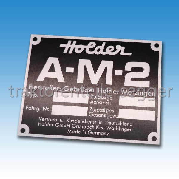 Typenschild Holder AM 2